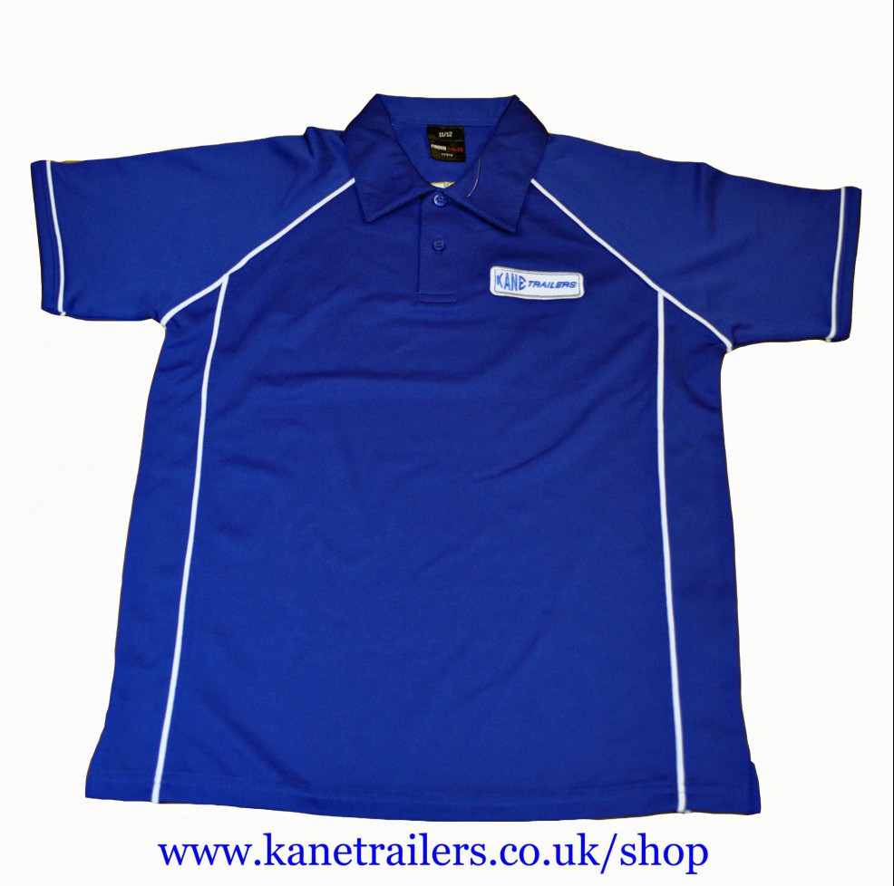 Kane Trailers Polo Shirt Blue/White – Adult | Kane Trailers